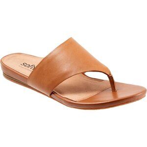 SoftWalk Women's Chandler Tan Beige Leather Thong Sandal Size 6